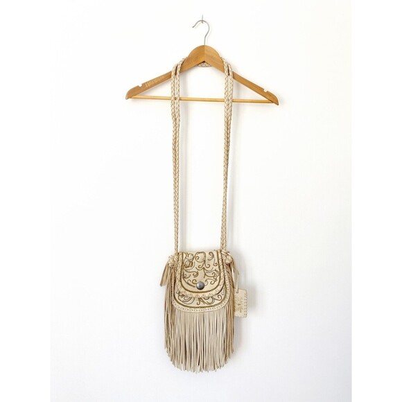 Ralph Lauren Cream Leather Fringe Beaded Crossbody Bag, 2011 Runway Collection - Picture 6 of 16